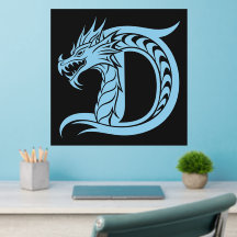 Dragon Styled Letter D, Dragon Alphabet, Monogram