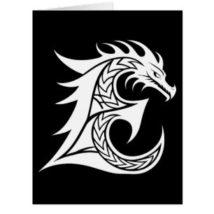 Dragon Styled Letter E, Dragon Alphabet, Monogram