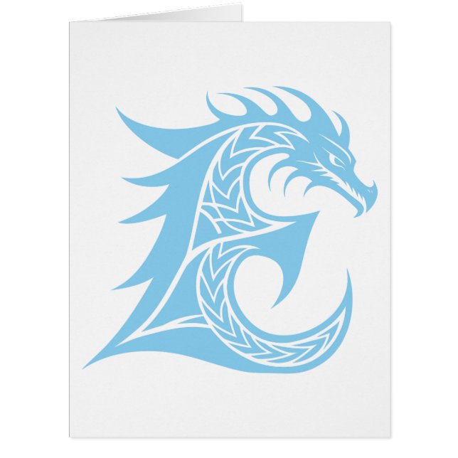 Dragon Styled Letter E, Dragon Alphabet, Monogram (Front)