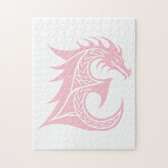 Dragon Styled Letter E, Dragon Alphabet, Monogram Jigsaw Puzzle (Vertical)