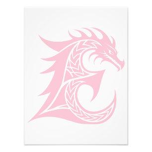 Dragon Styled Letter E, Dragon Alphabet, Monogram Photo Print