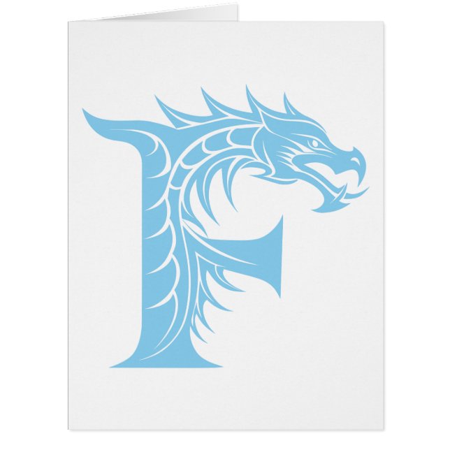 Dragon Styled Letter F, Dragon Alphabet, Monogram (Front)