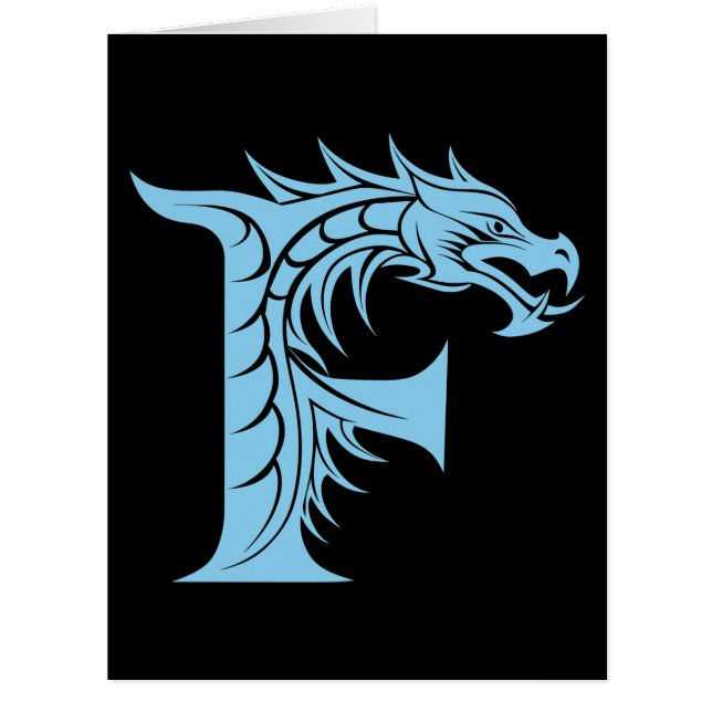 Dragon Styled Letter F, Dragon Alphabet, Monogram (Front)