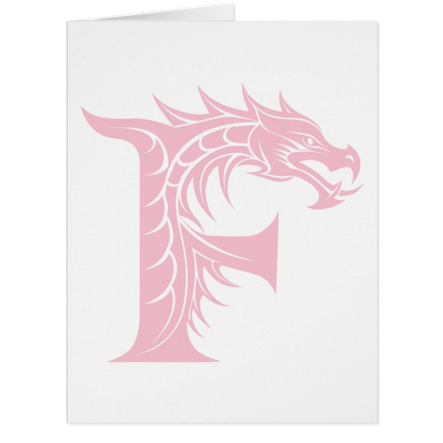 Dragon Styled Letter F, Dragon Alphabet, Monogram (Front)