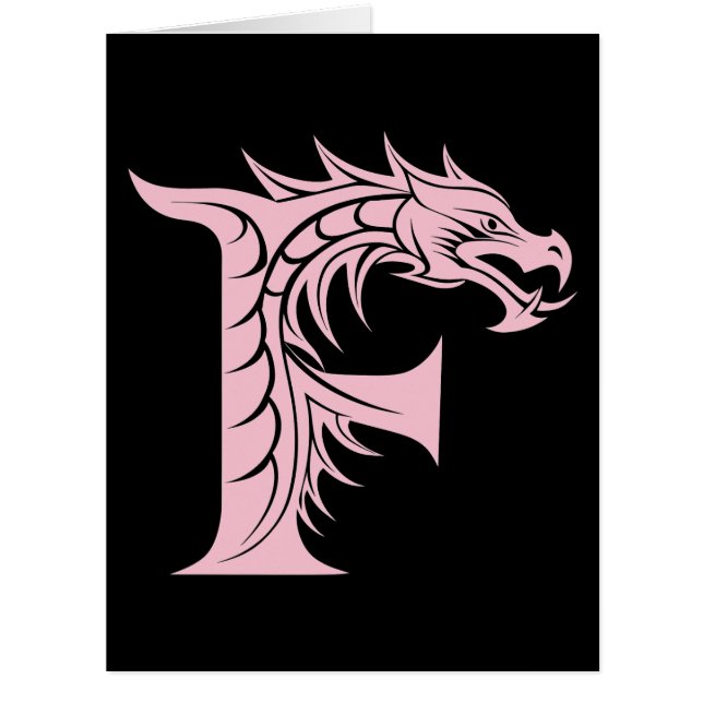 Dragon Styled Letter F, Dragon Alphabet, Monogram (Front)
