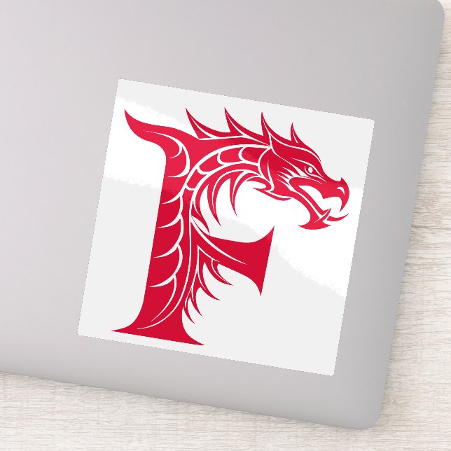 Dragon Styled Letter F, Dragon Alphabet, Monogram (Detail)