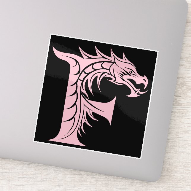Dragon Styled Letter F, Dragon Alphabet, Monogram (Detail)