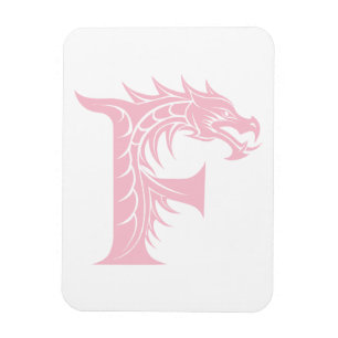Dragon Styled Letter F, Dragon Alphabet, Monogram Magnet