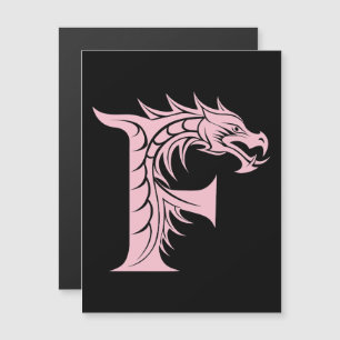 Dragon Styled Letter F, Dragon Alphabet, Monogram Magnetic Invitation