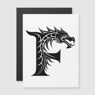 Dragon Styled Letter F, Dragon Alphabet, Monogram Magnetic Invitation