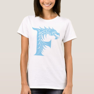 Dragon Styled Letter F, Dragon Alphabet, Monogram T-Shirt