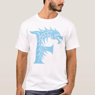 Dragon Styled Letter F, Dragon Alphabet, Monogram T-Shirt