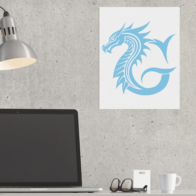 Dragon Styled Letter G, Dragon Alphabet, Monogram Foil Prints (In Situ (Desk))