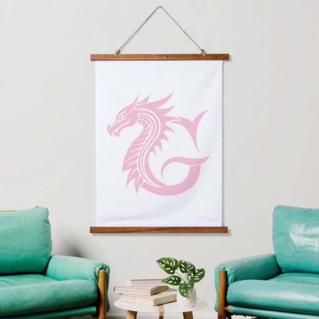 Dragon Styled Letter G, Dragon Alphabet, Monogram Hanging Tapestry (Living Room)