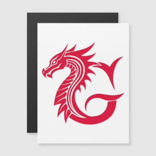 Dragon Styled Letter G, Dragon Alphabet, Monogram Magnetic Invitation