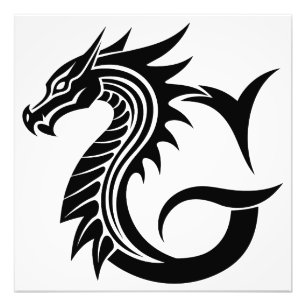 Dragon Styled Letter G, Dragon Alphabet, Monogram Photo Print