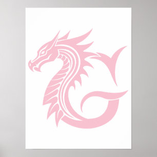 Dragon Styled Letter G, Dragon Alphabet, Monogram Poster