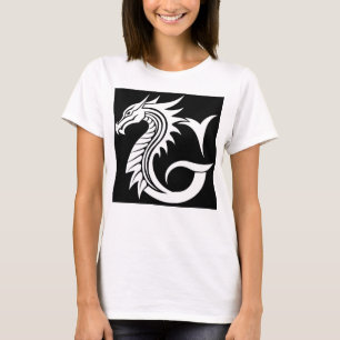 Dragon Styled Letter G, Dragon Alphabet, Monogram T-Shirt