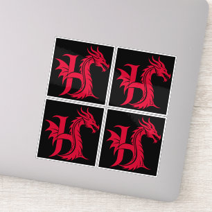 Dragon Styled Letter H, Dragon Alphabet, Monogram