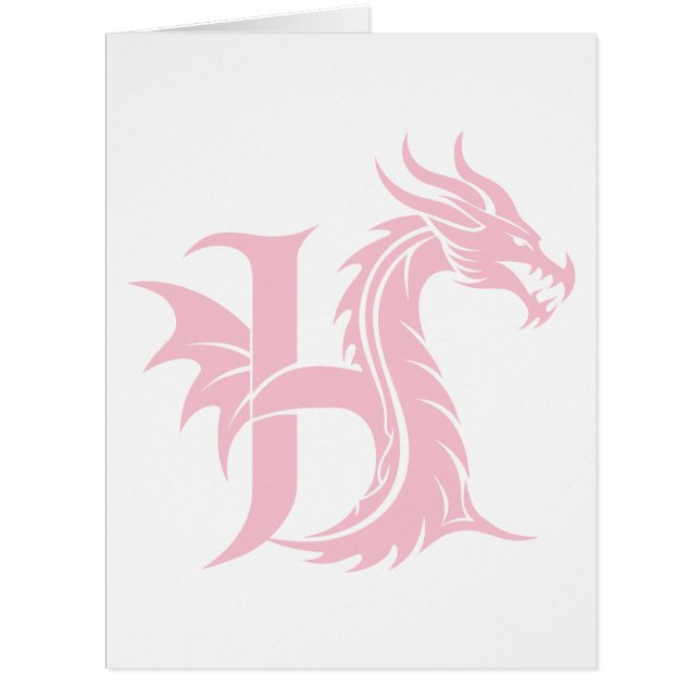 Dragon Styled Letter H, Dragon Alphabet, Monogram (Front)
