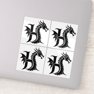 Dragon Styled Letter H, Dragon Alphabet, Monogram