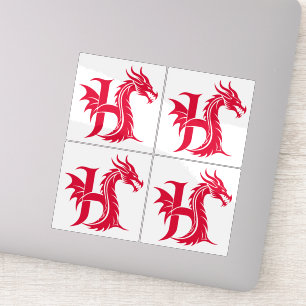 Dragon Styled Letter H, Dragon Alphabet, Monogram