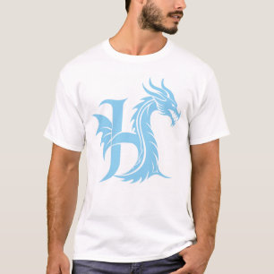 Dragon Styled Letter H, Dragon Alphabet, Monogram T-Shirt
