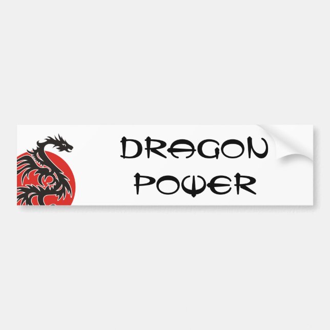 Dragon Sun - black red white + your ideas Bumper Sticker (Front)