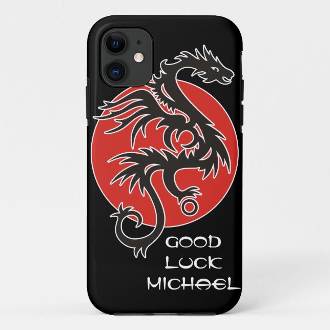 Dragon Sun - black red white + your ideas Case-Mate iPhone Case (Back)