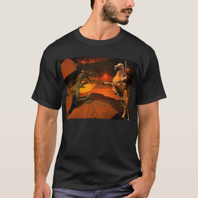 Dragon Surprise at Sunset,  T-Shirt (Front)