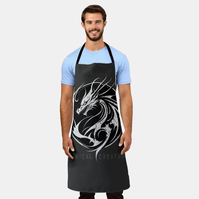 Dragon symbol personalised, tattoo  T-Shirt Apron (Worn)
