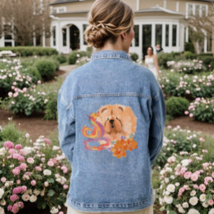 DRAGON-TALEZ CHOW art on  back Denim Jacket