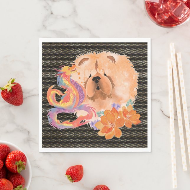 DRAGON-TALEZ Chow Year of the Dragon Napkin (Insitu)