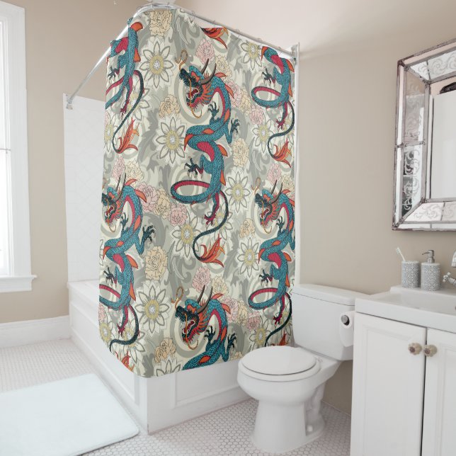 dragon tattoo light shower curtain (In Situ)