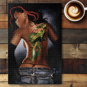 Dragon Tattoo Woman Jigsaw Puzzle