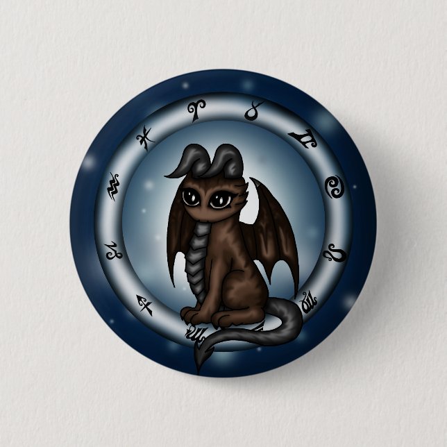 Dragon Taurus Zodiac 6 Cm Round Badge (Front)