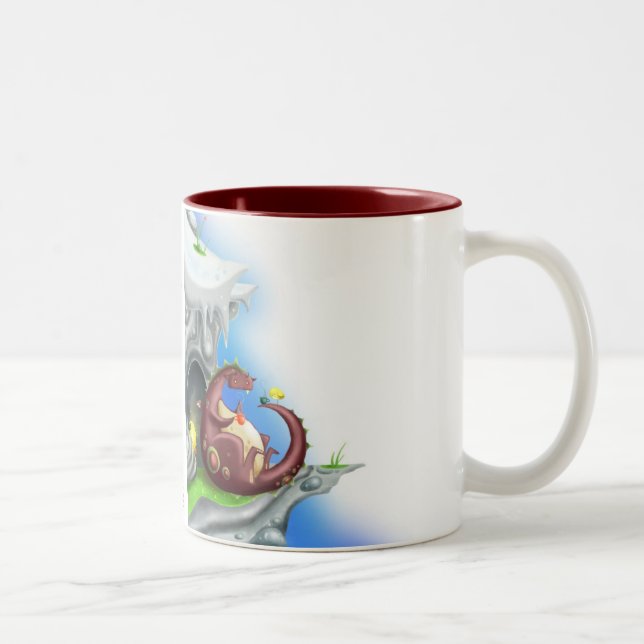 Dragon Tea Party Two-Tone Coffee Mug (Right)