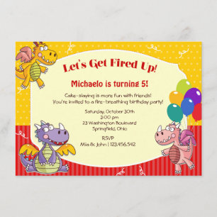 Dragon Theme Birthday Invitation