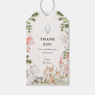 Dragon Theme Birthday Party Thank You Gift Tags