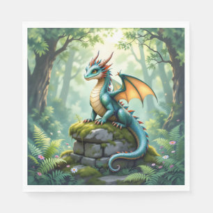 Dragon Themed Boy's Birthday Party Napkin