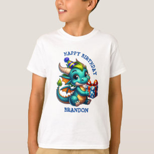 Dragon Themed Personalised Birthday Boy T-Shirt