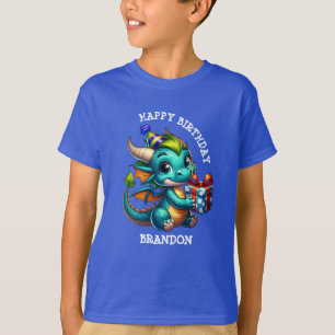 Dragon Themed Personalised Birthday Boy T-Shirt