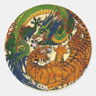 DRAGON TIGER CLASSIC ROUND STICKER