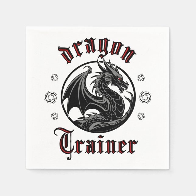Dragon Trainer Fantasy Lizard Mythical Creature  Napkin (Front)