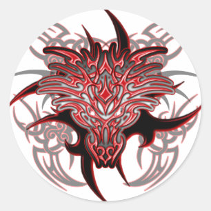 Dragon Tribal Classic Round Sticker