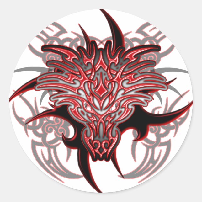 Dragon Tribal Classic Round Sticker (Front)