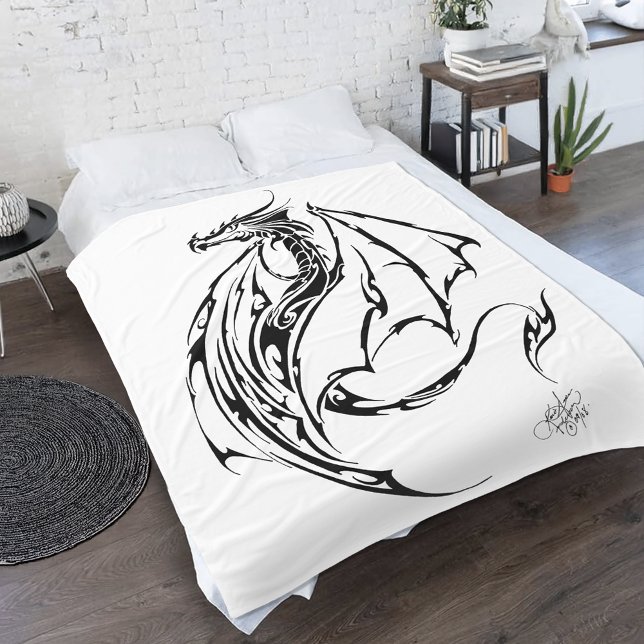 Dragon Tribal Fleece Blanket (Creator Uploaded)
