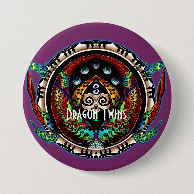 Dragon Twins 7.5 Cm Round Badge (Front)