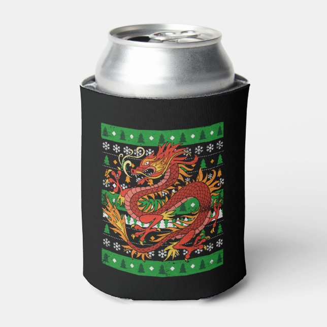 Dragon Ugly Christmas Can Cooler (Can Front)
