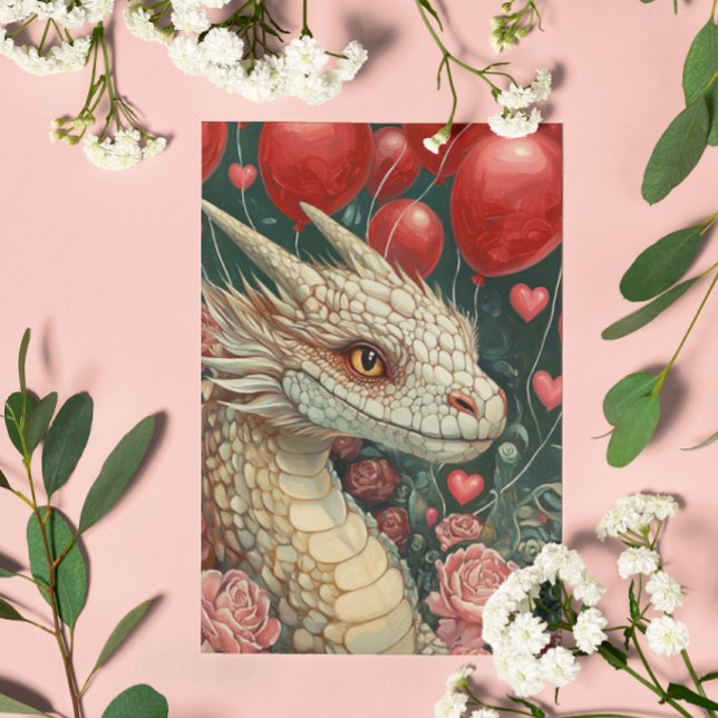 Dragon Valentine's day Balloons Card (Creator Uploaded)